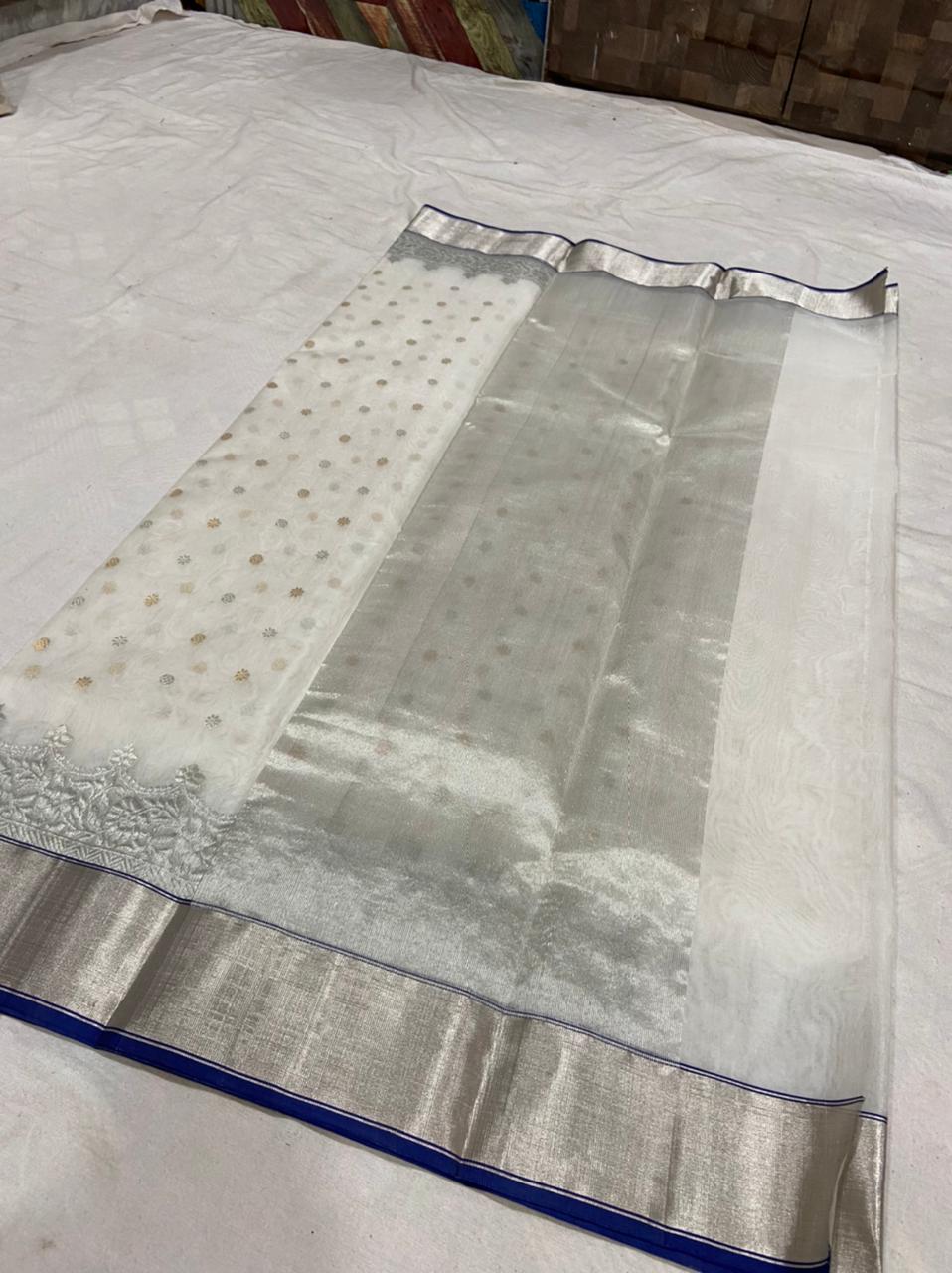 Handwoven Westar Color Organza Chanderi Katan Silk Saree - Authentic Chanderi silk sarees Chanderi Saree - View 2