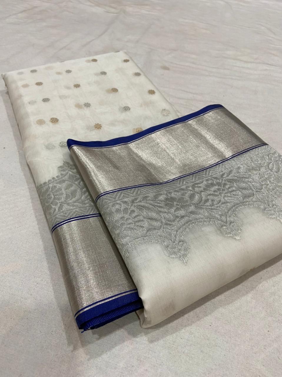 Handwoven Westar Color Organza Chanderi Katan Silk Saree - Authentic Chanderi silk sarees Chanderi Saree - View 3