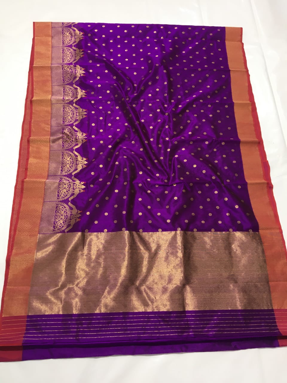 Handwoven Windsor Color Chanderi Pattu Silk Saree - Authentic Chanderi silk sarees Chanderi Saree