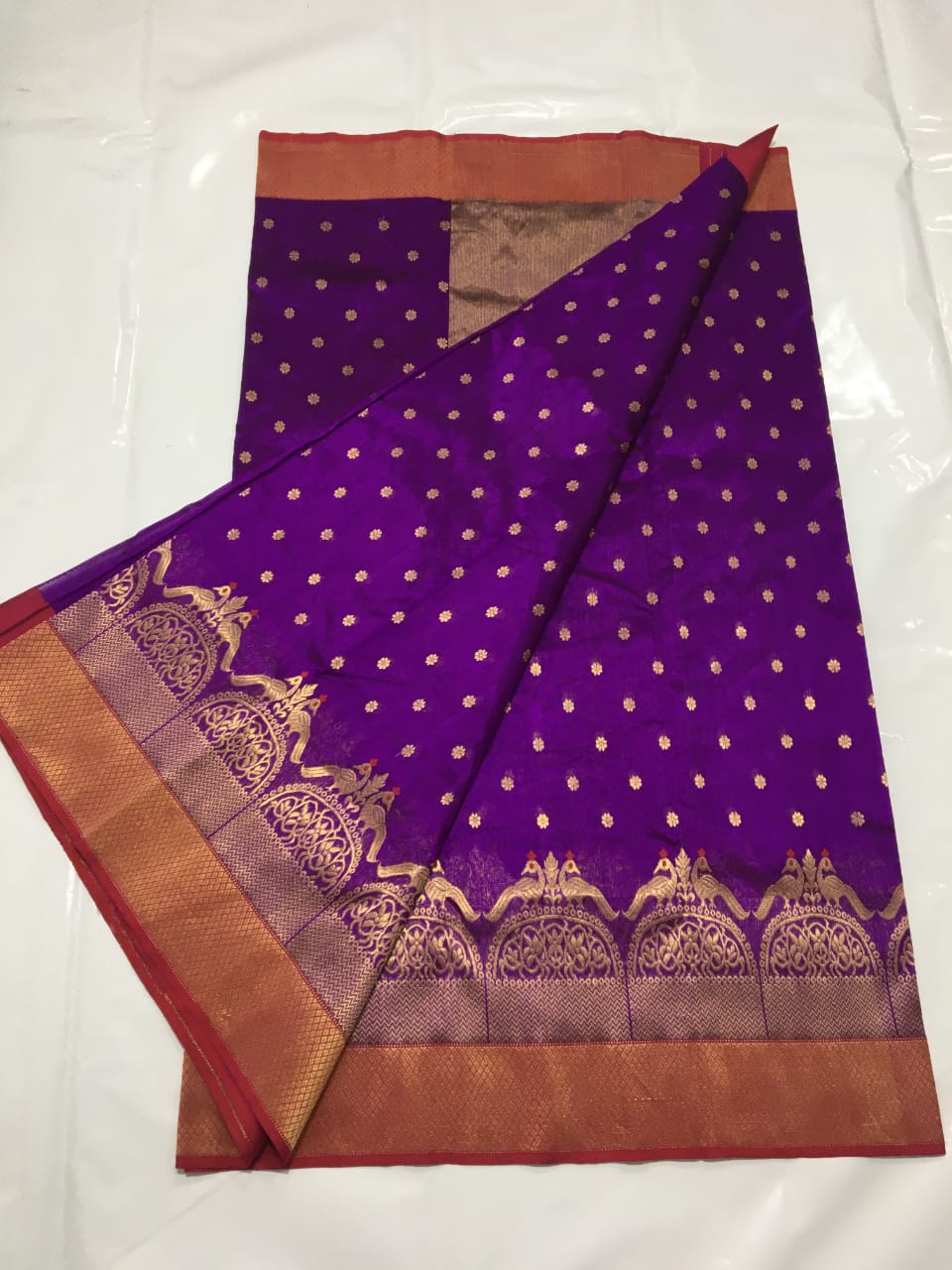 Handwoven Windsor Color Chanderi Pattu Silk Saree - Authentic Chanderi silk sarees Chanderi Saree - View 2