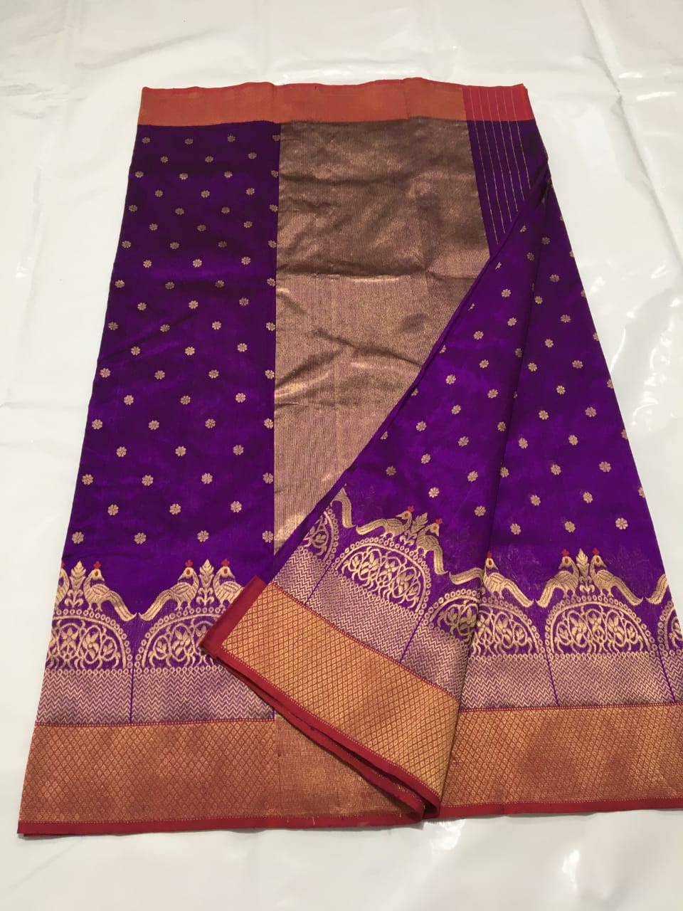 Handwoven Windsor Color Chanderi Pattu Silk Saree - Authentic Chanderi silk sarees Chanderi Saree - View 3