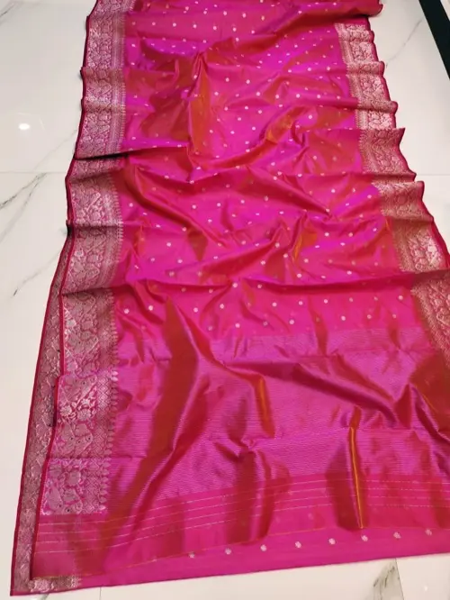 Heritage Chanderi Pattu Silk Saree Handloom Detail