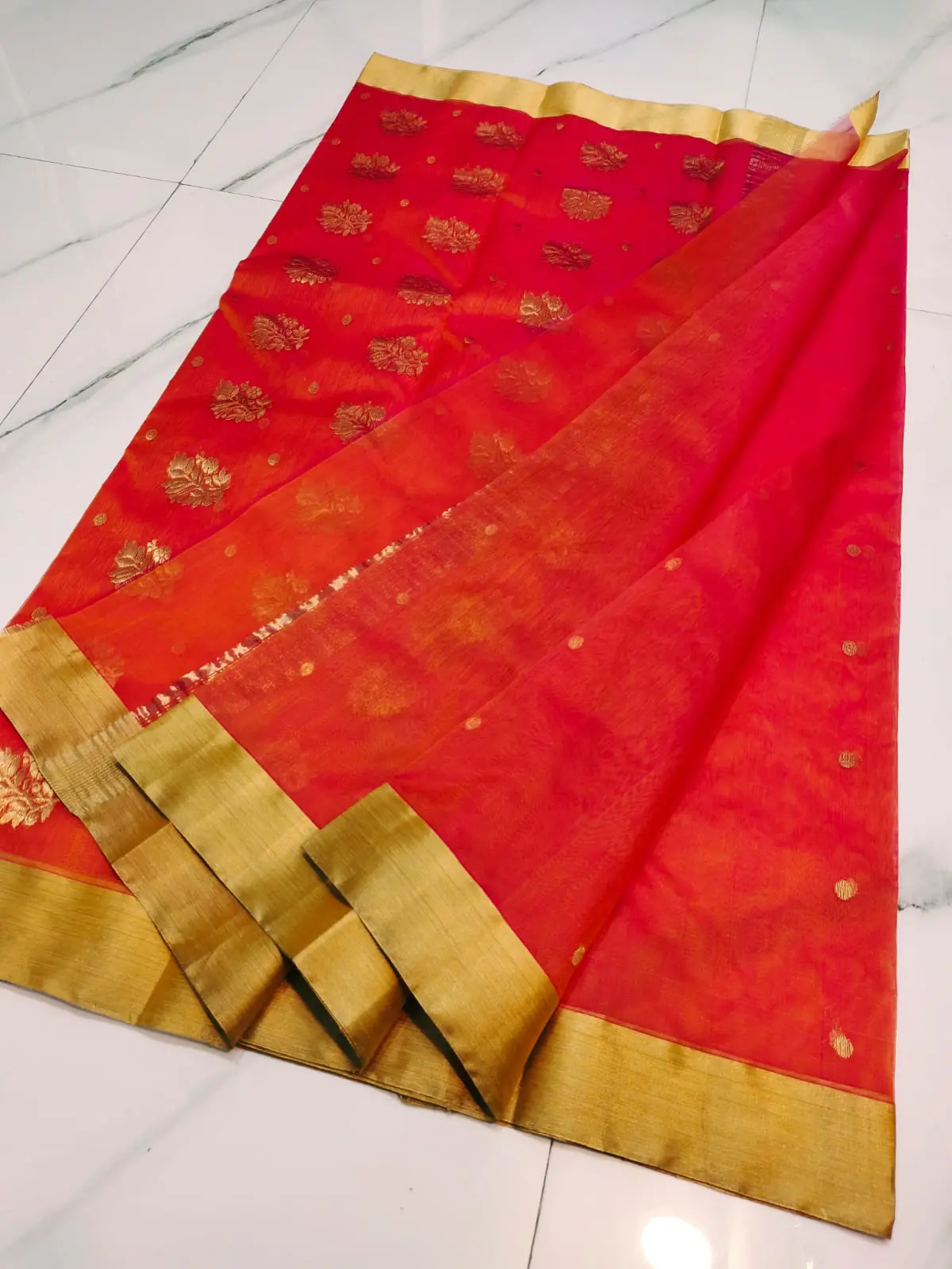 Handwoven Royal Elegance Chanderi Silk Saree - Authentic Chanderi Silk Saree Chanderi Saree - View 4