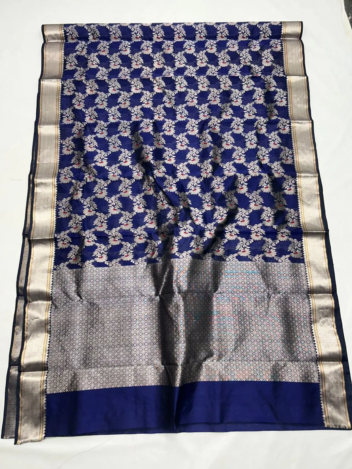 Exquisite Royal Blue Pure Pattu Silk Saree - Handloom Chanderi Saree