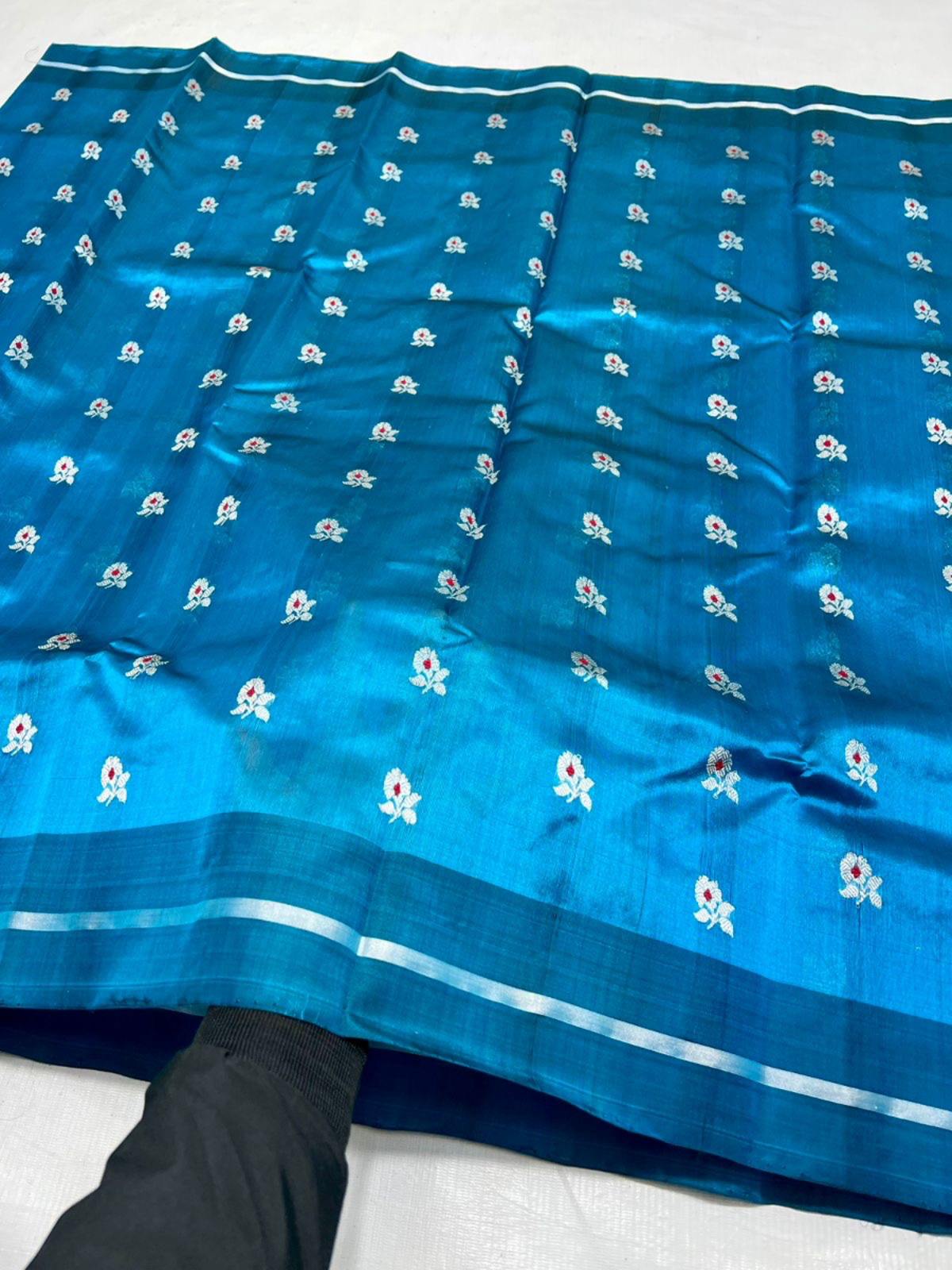 Radiant Teal Blue Pure Pattu Silk Saree
