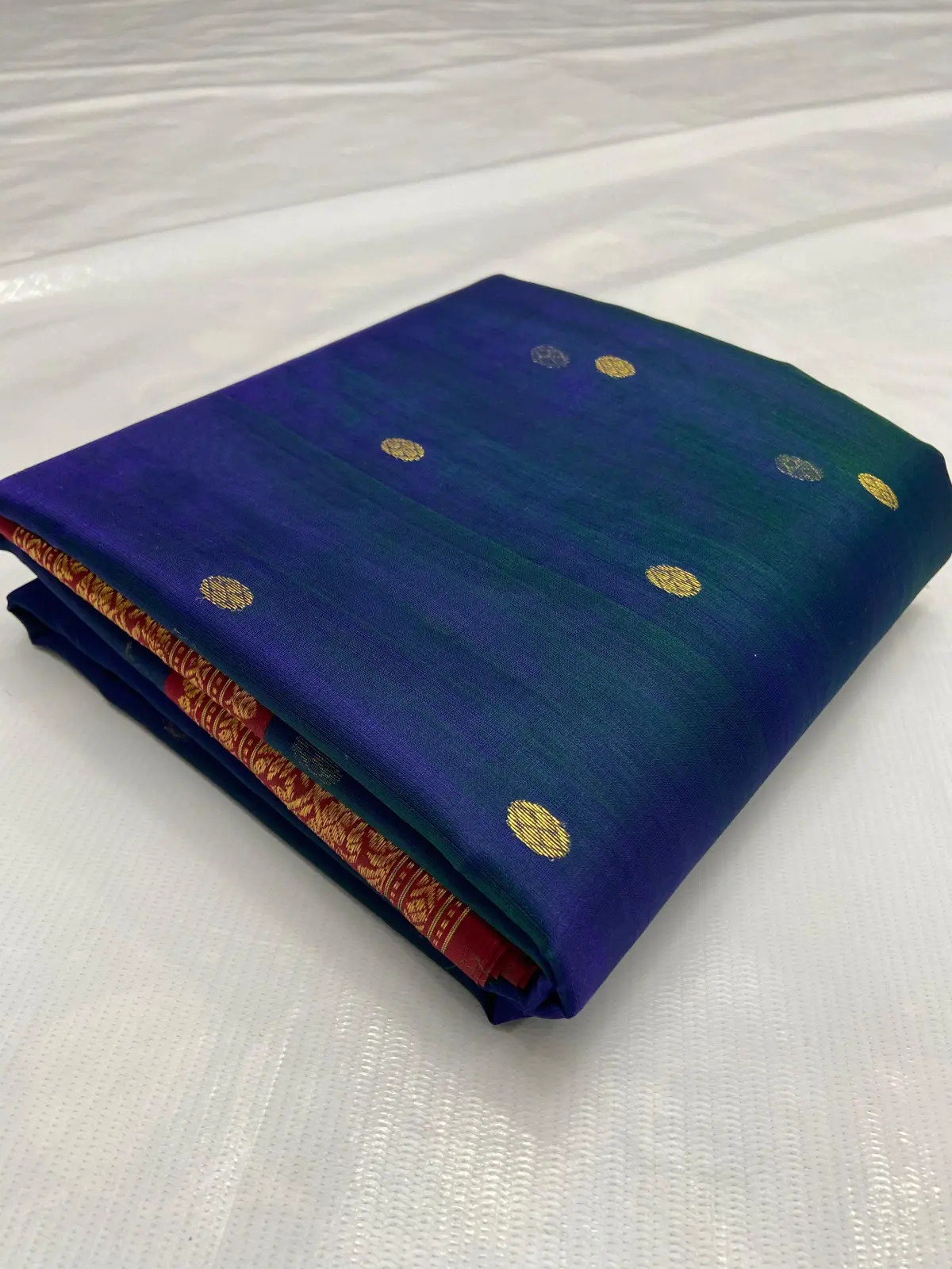 Handwoven Royal Blue Royal Blue with Intricate Gold Zari Kataan Silk - Authentic Chanderi Silk Saree Chanderi Saree - View 2